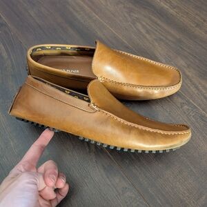 DONALD PLINER Tan Brown Leather Driving Loafers Slip Ons 13